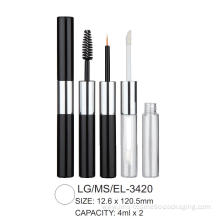 Dual Head Plastic Round Cosmetic Lipgloss/Mascara/Eyeliner Container